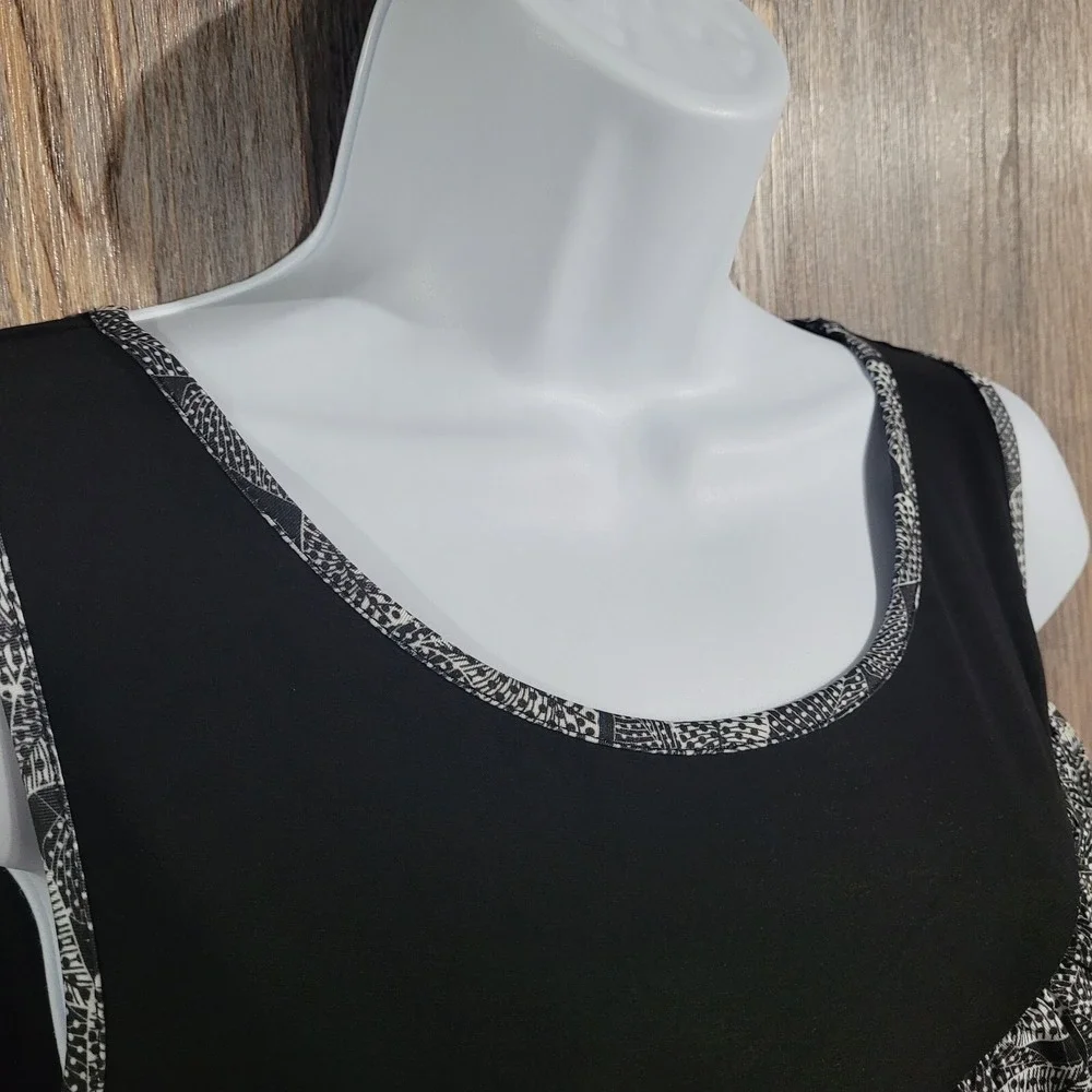 Tango Mango Ruffle Dress Size M Black Sleeveless Stretch Flowy Dancing Resort - Picture 4 of 10